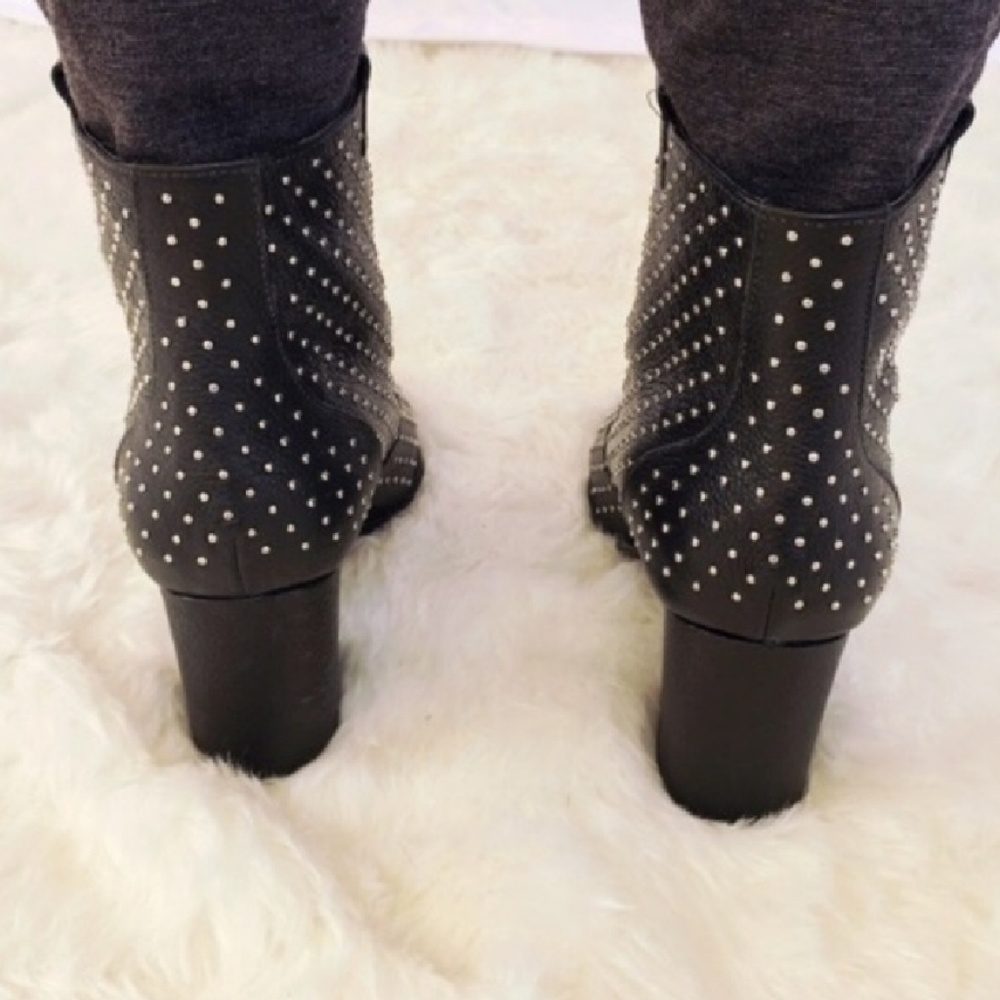 Rebecca Minkoff studded booties stacked heel 6.5 - Picture 4 of 5
